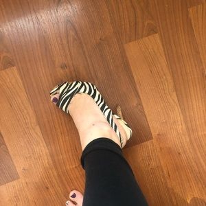 Zebra print with cork heel
